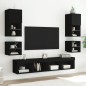 vidaXL Mesita de noche de pared con luces LED negro vidaXL Mesita de noche de pared con luces LED negro