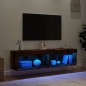 vidaXL Muebles para TV con luces LED 2 uds roble ahumado 60x30x30 cm