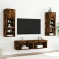 vidaXL Muebles para TV con luces LED 2 uds roble ahumado 60x30x30 cm