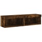 vidaXL Muebles para TV con luces LED 2 uds roble ahumado 60x30x30 cm