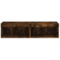vidaXL Muebles para TV con luces LED 2 uds roble ahumado 60x30x30 cm