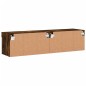vidaXL Muebles para TV con luces LED 2 uds roble ahumado 60x30x30 cm