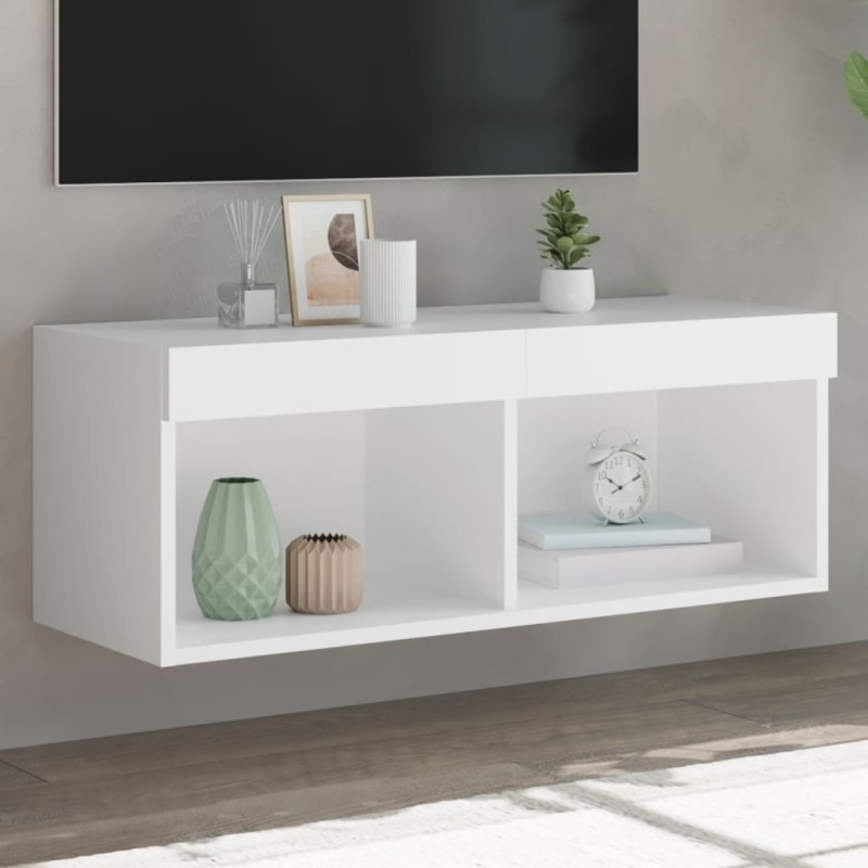 vidaXL Mueble para TV con luces LED blanco 80x30x30 cm vidaXL Mueble para TV con luces LED blanco 80x30x30 cm