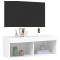 vidaXL Mueble para TV con luces LED blanco 80x30x30 cm vidaXL Mueble para TV con luces LED blanco 80x30x30 cm