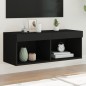 vidaXL Mueble para TV con luces LED negro 80x30x30 cm