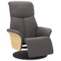 vidaXL Sillón reclinable con reposapiés cuero sintético gris vidaXL Sillón reclinable con reposapiés cuero sintético gris