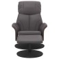 vidaXL Sillón reclinable con reposapiés cuero sintético gris vidaXL Sillón reclinable con reposapiés cuero sintético gris