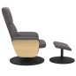 vidaXL Sillón reclinable con reposapiés cuero sintético gris vidaXL Sillón reclinable con reposapiés cuero sintético gris