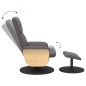 vidaXL Sillón reclinable con reposapiés cuero sintético gris vidaXL Sillón reclinable con reposapiés cuero sintético gris