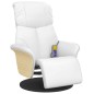 vidaXL Sillón reclinable masaje con reposapiés cuero sintético blanco vidaXL Sillón reclinable masaje con reposapiés cuero sintético blanco