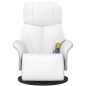 vidaXL Sillón reclinable masaje con reposapiés cuero sintético blanco vidaXL Sillón reclinable masaje con reposapiés cuero sintético blanco