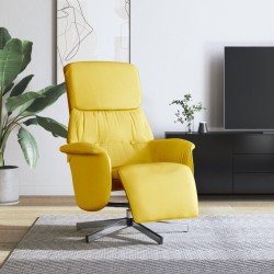 vidaXL Sillón reclinable con reposapiés tela amarillo claro