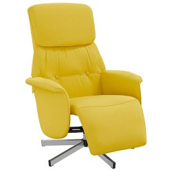 vidaXL Sillón reclinable con reposapiés tela amarillo claro