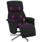 vidaXL Sillón reclinable de masaje con reposapiés tela negra vidaXL Sillón reclinable de masaje con reposapiés tela negra