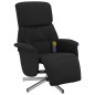 vidaXL Sillón reclinable de masaje con reposapiés tela negra vidaXL Sillón reclinable de masaje con reposapiés tela negra