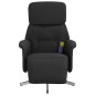 vidaXL Sillón reclinable de masaje con reposapiés tela negra vidaXL Sillón reclinable de masaje con reposapiés tela negra