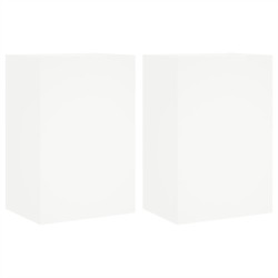 vidaXL Muebles TV de pared 2 uds madera ingeniería blanco 100x30x30 cm