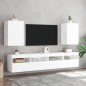 vidaXL Muebles TV de pared 2 uds madera ingeniería blanco 100x30x30 cm vidaXL Muebles TV de pared 2 uds madera ingeniería blanco 100x30x30 cm