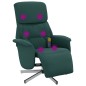 vidaXL Sillón reclinable de masaje con reposapiés tela verde oscuro vidaXL Sillón reclinable de masaje con reposapiés tela verde oscuro
