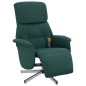 vidaXL Sillón reclinable de masaje con reposapiés tela verde oscuro vidaXL Sillón reclinable de masaje con reposapiés tela verde oscuro
