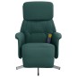 vidaXL Sillón reclinable de masaje con reposapiés tela verde oscuro vidaXL Sillón reclinable de masaje con reposapiés tela verde oscuro