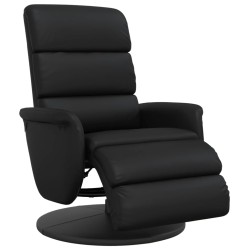 vidaXL Sillón reclinable con reposapiés cuero sintético negro
