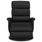 vidaXL Sillón reclinable con reposapiés cuero sintético negro vidaXL Sillón reclinable con reposapiés cuero sintético negro