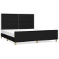 vidaXL Estructura de cama con cabecero de tela negro 180x200 cm vidaXL Estructura de cama con cabecero de tela negro 180x200 cm