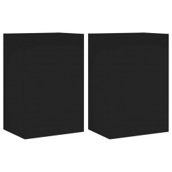 vidaXL Muebles TV de pared 2 uds madera ingeniería negro 40,5x30x60 cm