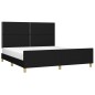 vidaXL Estructura de cama con cabecero de tela negro 180x200 cm vidaXL Estructura de cama con cabecero de tela negro 180x200 cm