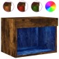 vidaXL Mesitas de noche de pared con luces LED 2 uds roble ahumado
