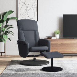 vidaXL Sillón reclinable con reposapiés terciopelo gris oscuro