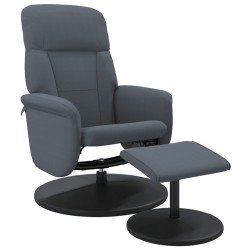 vidaXL Sillón reclinable con reposapiés terciopelo gris oscuro