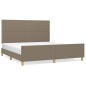 vidaXL Estructura de cama con cabecero de tela gris taupe 180x200 cm