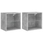 vidaXL Mesitas de noche de pared con luces LED 2 uds gris hormigón vidaXL Mesitas de noche de pared con luces LED 2 uds gris hormigón