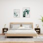 vidaXL Mesitas de noche de pared con luces LED 2 uds roble ahumado