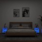 vidaXL Mesitas de noche de pared con luces LED 2 unidades blanco vidaXL Mesitas de noche de pared con luces LED 2 unidades blanco