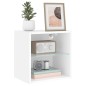 vidaXL Mesitas de noche de pared con luces LED 2 unidades blanco vidaXL Mesitas de noche de pared con luces LED 2 unidades blanco