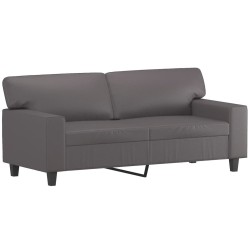 vidaXL Sofá de 2 plazas de cuero sintético gris 140 cm