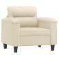 vidaXL Sillón cuero sintético crema 60 cm vidaXL Sillón cuero sintético crema 60 cm