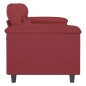 vidaXL Sofá de 2 plazas de cuero sintético rojo vino 120 cm