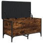 vidaXL Banco con almacenaje madera ingeniería roble ahumado 82x42x45cm vidaXL Banco con almacenaje madera ingeniería roble ahumado 82x42x45cm