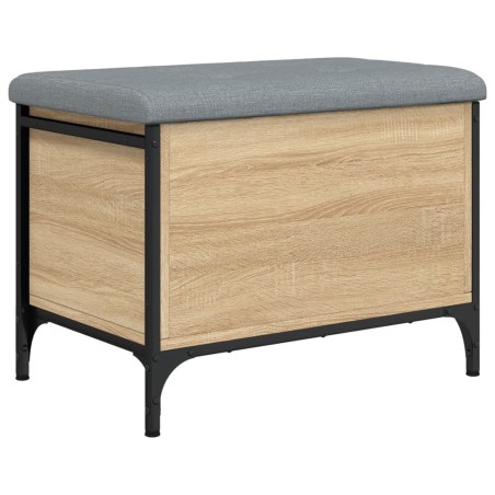 vidaXL Banco con almacenaje madera ingeniería roble Sonoma 62x42x45 cm