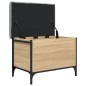 vidaXL Banco con almacenaje madera ingeniería roble Sonoma 62x42x45 cm vidaXL Banco con almacenaje madera ingeniería roble Sonoma 62x42x45 cm