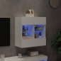 vidaXL Mueble de TV de pared con luces LED blanco 58,5x30x60,5 cm