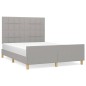 vidaXL Estructura de cama con cabecero de tela gris claro 140x200 cm vidaXL Estructura de cama con cabecero de tela gris claro 140x200 cm
