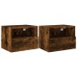 vidaXL Muebles de pared para TV 2 uds madera roble ahumado 40x30x30 cm vidaXL Muebles de pared para TV 2 uds madera roble ahumado 40x30x30 cm