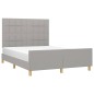 vidaXL Estructura de cama con cabecero de tela gris claro 140x200 cm vidaXL Estructura de cama con cabecero de tela gris claro 140x200 cm