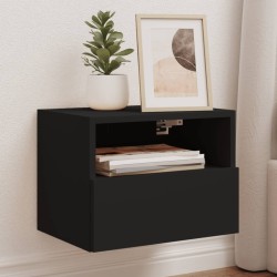 vidaXL Mueble de pared para TV madera de ingeniería negro 40x30x30 cm