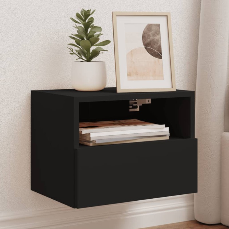 vidaXL Mueble de pared para TV madera de ingeniería negro 40x30x30 cm vidaXL Mueble de pared para TV madera de ingeniería negro 40x30x30 cm